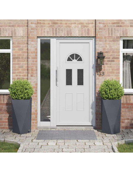 Fioriera 2 pcs Antracite 40 x 40 x 75 cm Acciaio