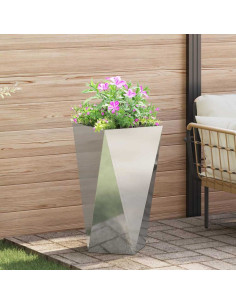 Fioriera Argento 40 x 40 x 75 cm Acciaio zincato