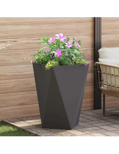 Fioriera Nero 50 x 50 x 75 cm Acciaio