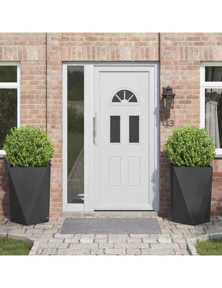 Fioriera 2 pcs Nero 50 x 50 x 75 cm Acciaio