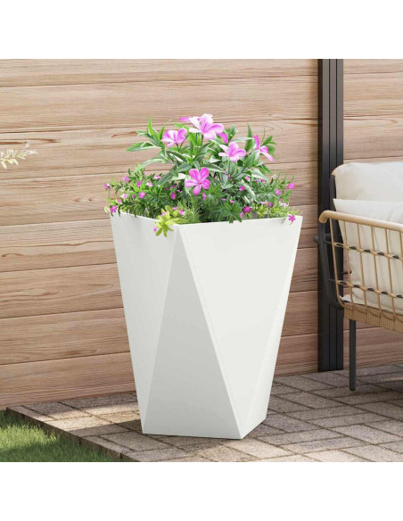 Fioriera Bianco 50 x 50 x 75 cm Acciaio