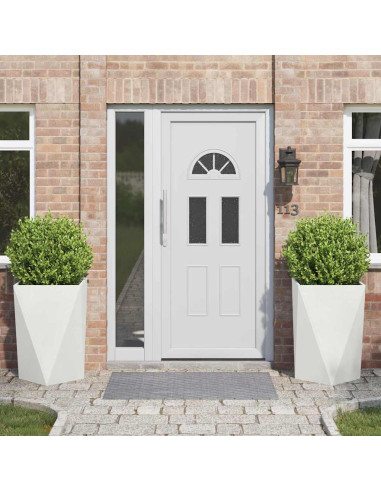 Fioriera 2 pcs Bianco 50 x 50 x 75 cm Acciaio