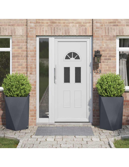 Fioriera 2 pcs Antracite 50 x 50 x 75 cm Acciaio