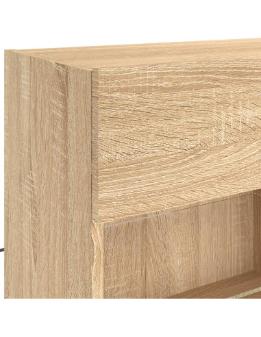 Set Mobili TV a Muro 6 pz con Luci LED Rovere Sonoma