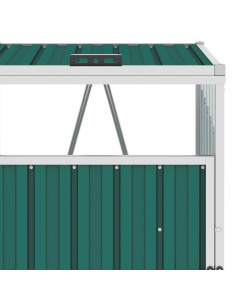 Copri Bidone Rifiuti Verde 72x81x121 cm in Acciaio