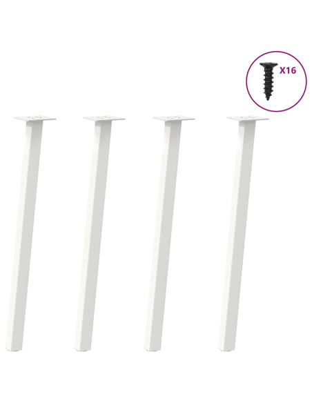 Gambe per tavolo consolle 4 pz bianche 72 cm in acciaio