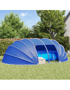 Tenda da piscina a cupola Blu 640 x 432 x 205 cm