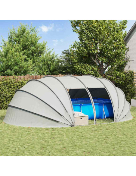 Tenda da piscina a cupola Grigio 640 x 432 x 205 cm