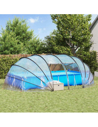 Tenda da piscina a cupola Trasparente 640 x 432 x 205 cm PVC