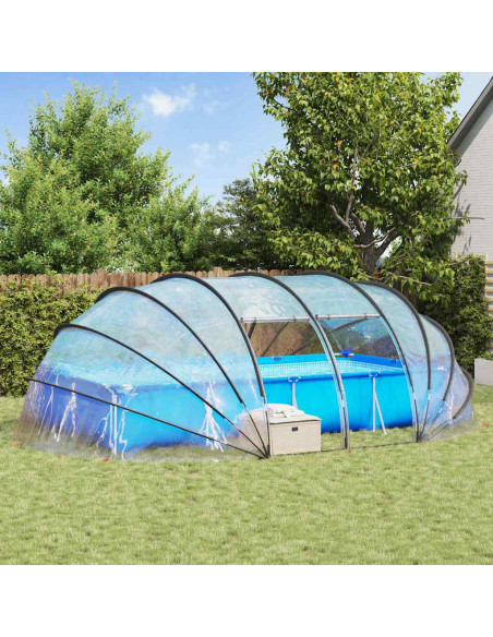 Tenda da piscina a cupola Trasparente 640 x 432 x 205 cm PVC