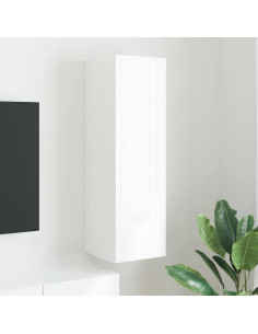 Mobile TV da parete Bianco 30 x 31 x 100 cm Legno multistrato