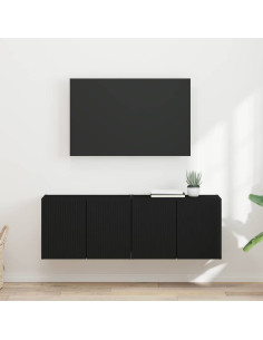 Mobile TV da parete 2 pcs Nero 59,5 x 31 x 40 cm