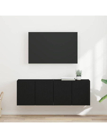Mobile TV da parete 2 pcs Nero 59,5 x 31 x 40 cm