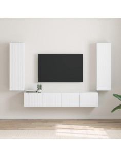 Mobile TV da parete 2 pcs Bianco 30 x 31 x 100 cm