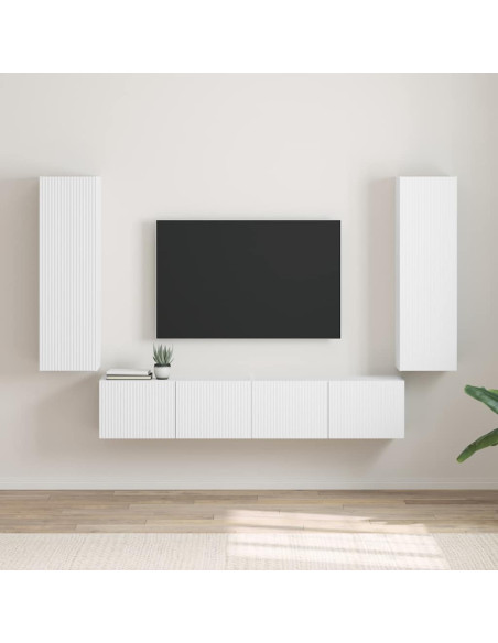 Mobile TV da parete 2 pcs Bianco 30 x 31 x 100 cm