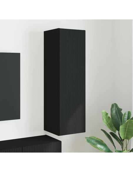 Mobile TV da parete Nero 30 x 31 x 100 cm Legno multistrato