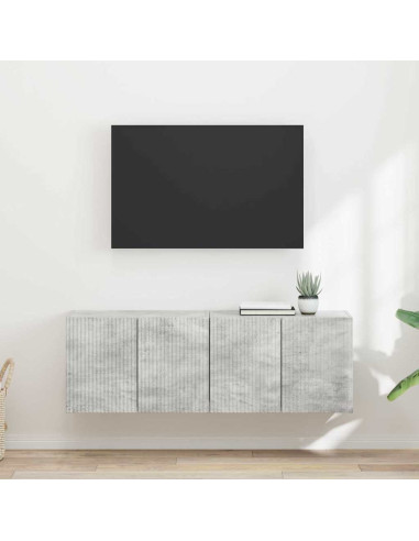 Mobile TV da parete 2 pcs Grigio cemento 59,5 x 31 x 40 cm