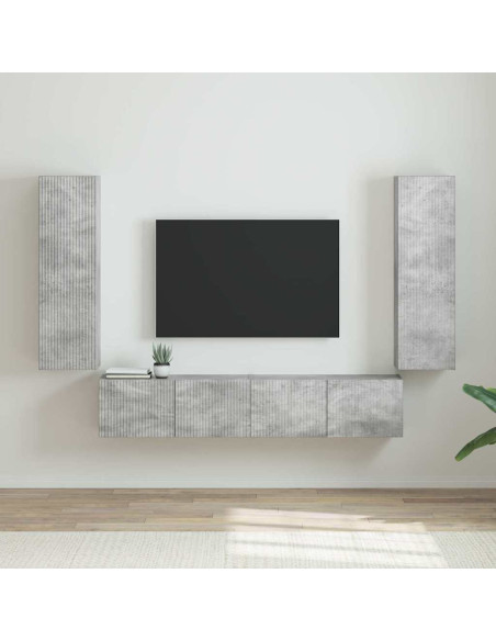 Mobile TV da parete 2 pcs Calcestruzzo 30 x 31 x 100 cm