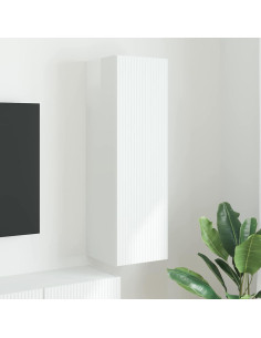 Mobile TV da parete Bianco Lucido 30 x 31 x 100 cm