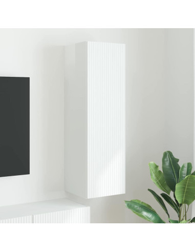 Mobile TV da parete Bianco Lucido 30 x 31 x 100 cm