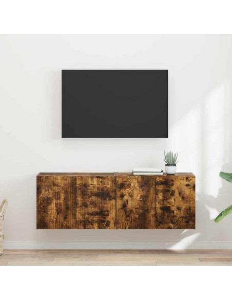 Mobile TV da parete 2 pcs Rovere fumé 59,5 x 31 x 40 cm