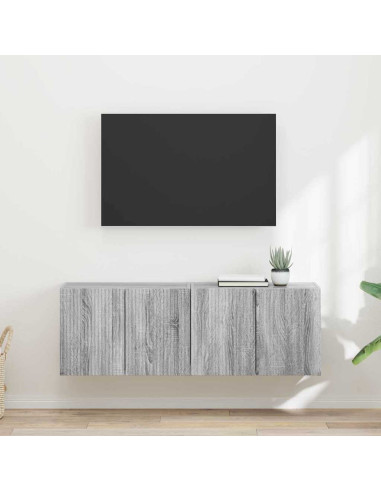 Mobile TV da parete 2 pcs Grigio Sonoma 59,5 x 31 x 40 cm