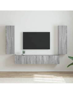 Mobile TV da parete 2 pcs Grigio Sonoma 30 x 31 x 100 cm