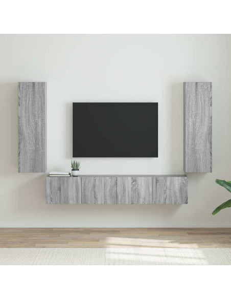 Mobile TV da parete 2 pcs Grigio Sonoma 30 x 31 x 100 cm
