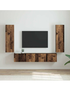 Mobile TV da parete 2 pcs Legno vecchio 30 x 31 x 100 cm