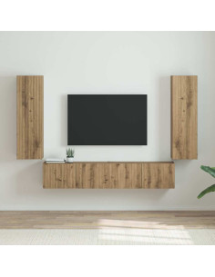 Mobile TV da parete 2 pcs Rovere Artigianale 30 x 31 x 100 cm