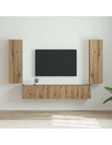 Mobile TV da parete 2 pcs Rovere Artigianale 30 x 31 x 100 cm