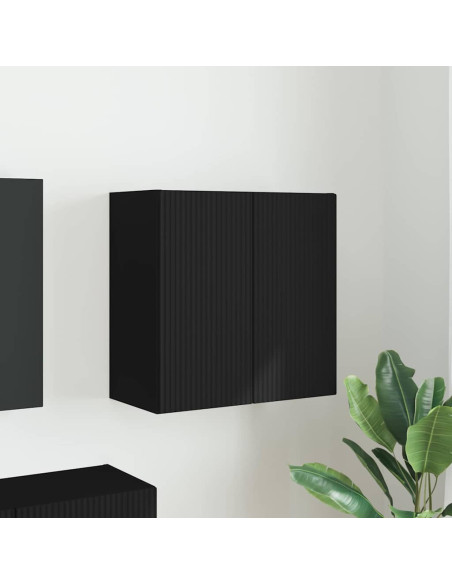 Mobile TV da parete Nero 59,5 x 31 x 60 cm Legno multistrato