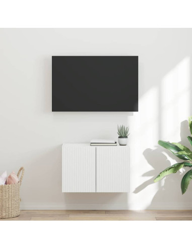 Mobile TV da parete Bianco 59,5 x 31 x 40 cm Legno multistrato