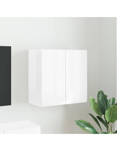 Mobile TV da parete Bianco Lucido 59,5 x 31 x 60 cm