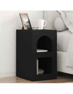 Comodino 2 pcs Nero 29,5 x 33,5 x 50 cm Legno multistrato