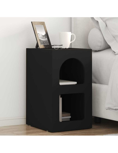 Comodino 2 pcs Nero 29,5 x 33,5 x 50 cm Legno multistrato