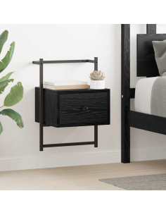 Armadio da Notte con cassetto 2 pcs Rovere Nero 35 x 30 x 51 cm