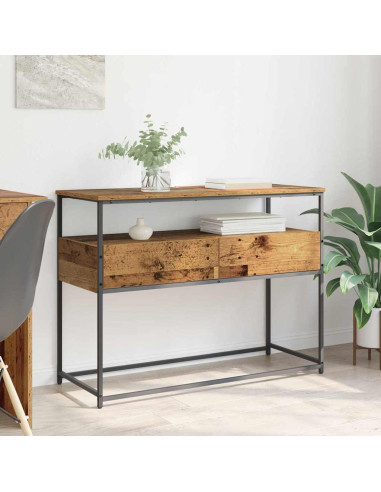 Tavolo consolle con cassetto Legno vecchio 100 x 40 x 75 cm