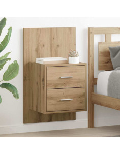 Mobiletto da comodino a parete 2 pcs Rovere artigianale