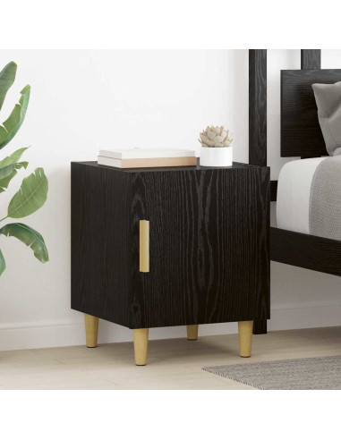 Armadio da Notte 2 pcs Rovere Nero 40 x 40 x 50 cm