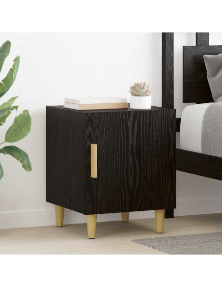 Armadio da Notte 2 pcs Rovere Nero 40 x 40 x 50 cm