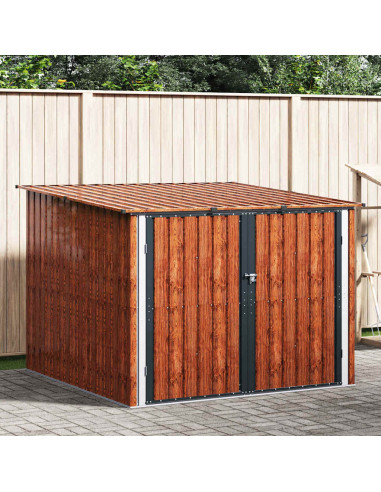 Capanno per Biciclette 3 pcs Marrone 215 x 206 x 157 cm Metallo