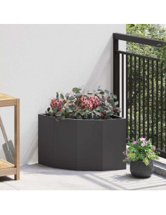 Vaso d'angolo Nero 45 x 45 x 35 cm Acciaio