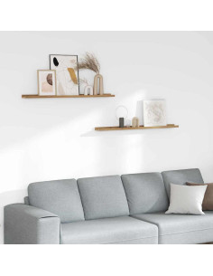 Scaffale da parete con lo scaffale 2 pcs Marrone 100 x 9 x 3 cm
