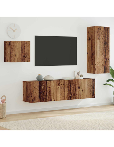 Mobile TV 4 pcs Legno vecchio Legno multistrato