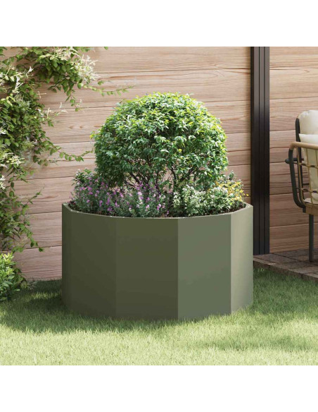 Fioriera Verde oliva 90 x 90 x 50 cm Acciaio