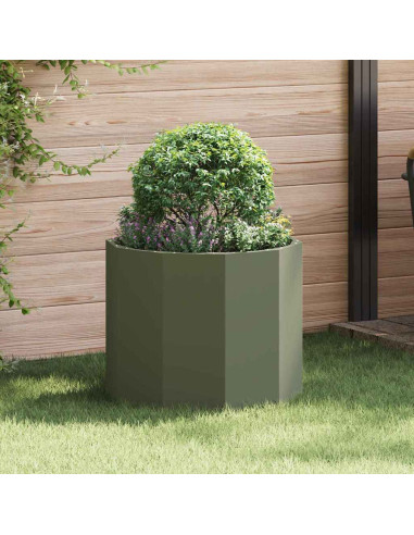 Fioriera Verde oliva 60 x 60 x 50 cm Acciaio