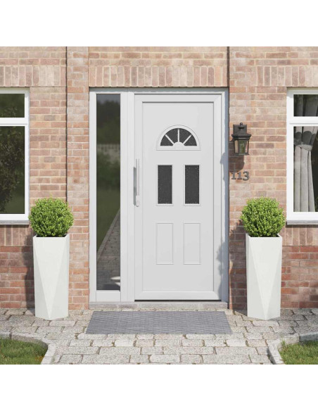 Fioriera 2 pcs Bianco 30 x 30 x 75 cm Acciaio