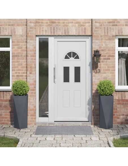 Fioriera 2 pcs Antracite 30 x 30 x 75 cm Acciaio