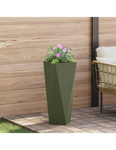 Fioriera Verde oliva 30 x 30 x 75 cm Acciaio